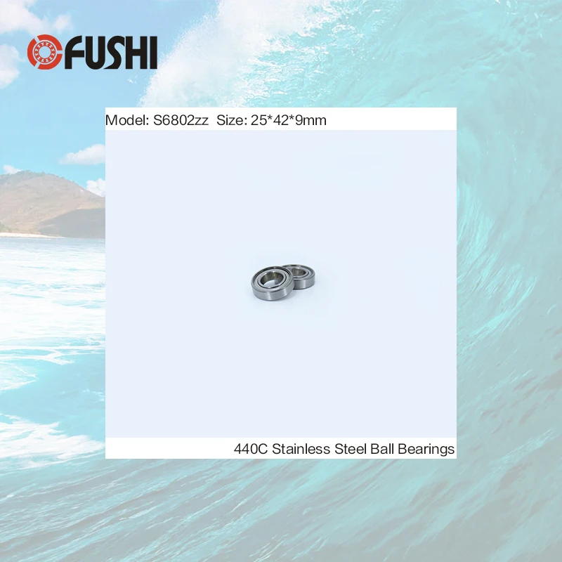 S6802ZZ подшипник 25*42*9 мм (10 шт.) ABEC-1 S6802 Z ZZ S 6802 440C из нержавеющей стали S6802Z