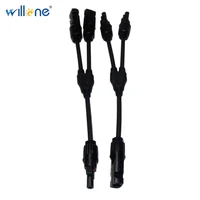 willone 5 pair free shipping solar connector y branch 2 to 1 connector tuv standard with 4mm2 solar cable for solar system