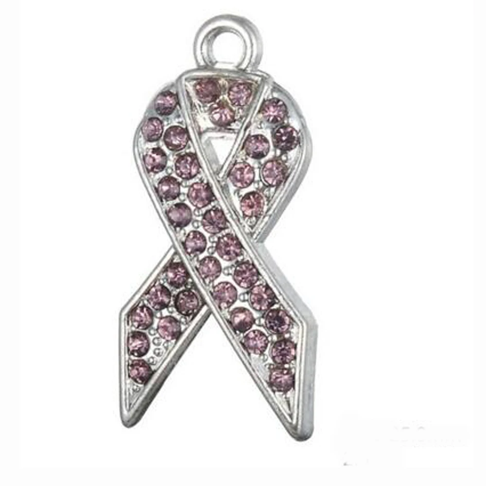 Очаровательная лента Стразы для информирования о раке розовая красная желтая