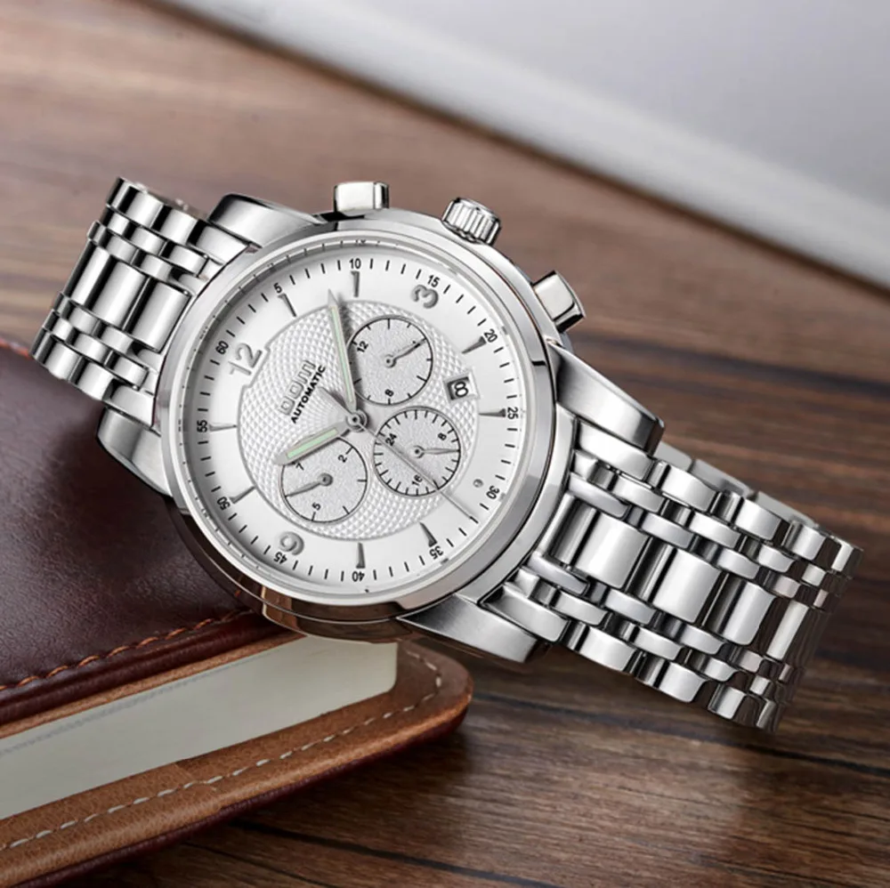 Dom автоматическая механические с автоподзаводом ветер из нержавеющей стали relogio