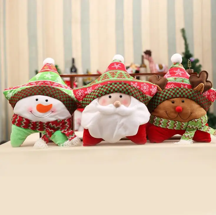 Рождественская звезда форма Xmas Санта Снеговик Подушка с лосем декоративная