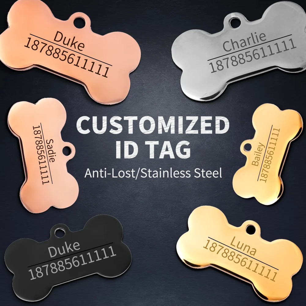 Военной Dog Tag Нержавеющая сталь гравировкой собака ID метки для армии воротник