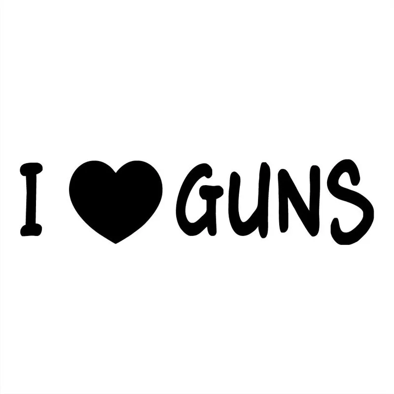 

15,3x3,9 см виниловые наклейки с надписью «I LOVE GUNS Love» черного/серебристого цвета