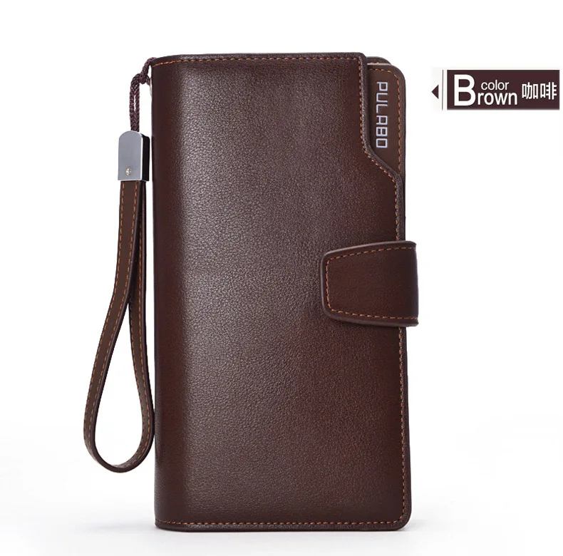 Новые Длинные мужские кожаные кошельки большой емкости бизнес дизайнерская сумочка клатч для мужчин кредитница черный коричневый кошелек