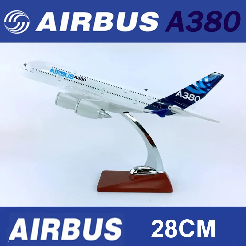 

28CM 1:250 Diecast Alloy Metal Airbus A380-800 Model Prototype Airline W Base Alloy Aircraft Plane Display Collection Toy