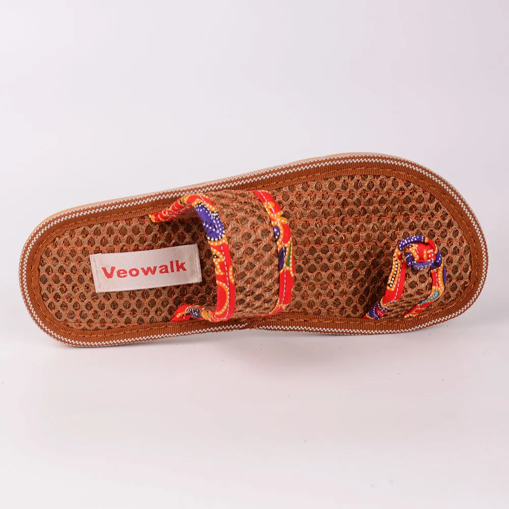 

2019 Natural Palms Bottoms Series Women's Canvas Flat Thong Slippers Summer Fashion Ladies Casual Beach Slides Platform Shoes
