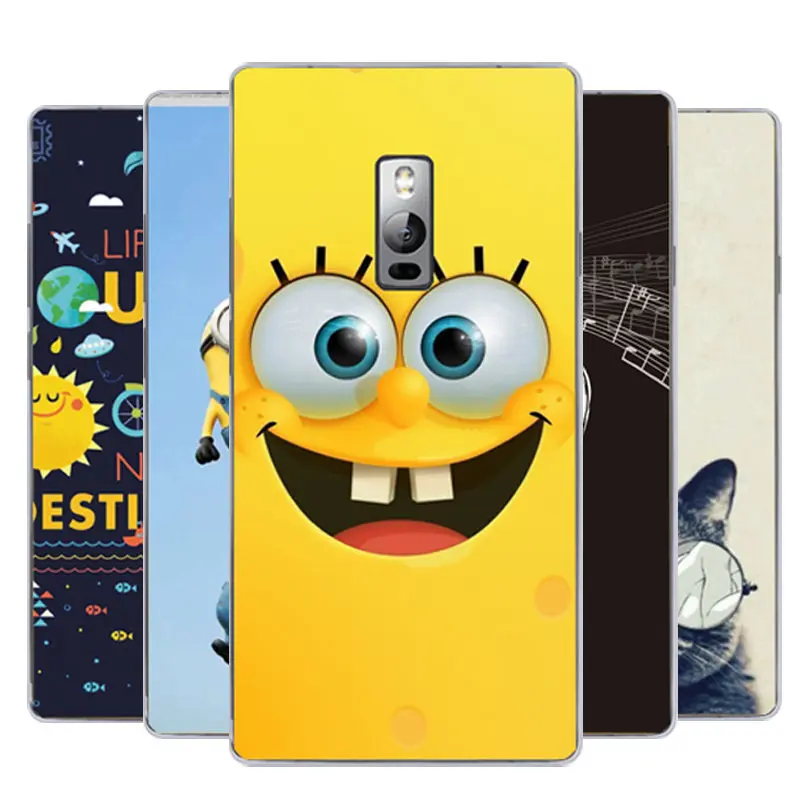 Новый Модный чехол с принтом для Oneplus 2 One Plus Two милый из кожи изображением Губки