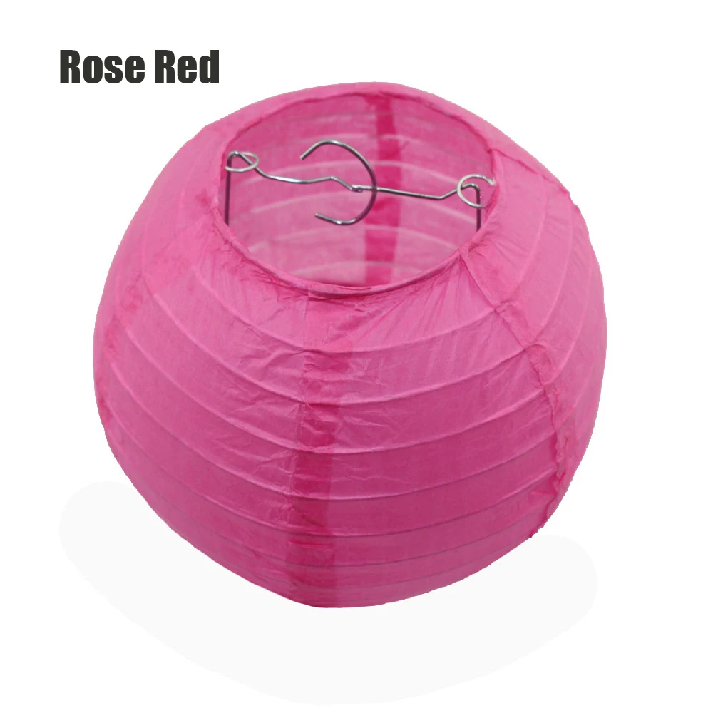 rose red 10 шт./лот " 8" 1" 12" 1" 16" белый/розовый 20 цветов круглые бумажные фонари для свадебной вечеринки украшения церемонии подвесные фонари - Цвет: rose red