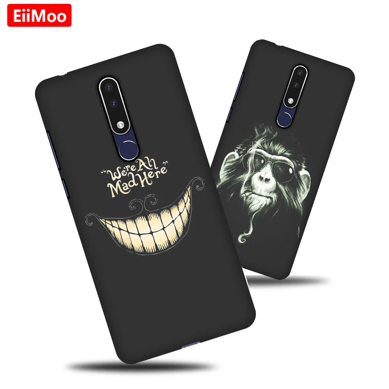 Чехол EiiMoo для Nokia 3 1 Plus чехол 2018 Nokia3.1 с милым принтом Мягкая силиконовая Черная