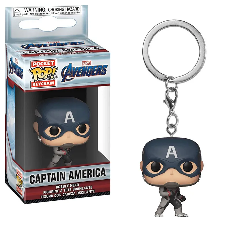 Funko Pop Avengers4 Карманный Брелок для ключей фигурка Капитан Америка Тор танос кольца