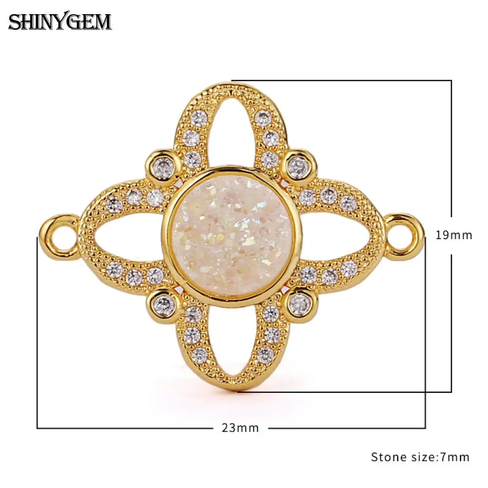 2020 SHINYGEM микро с паве драгоценными камнями ювелирные изделия фурнитура 24K