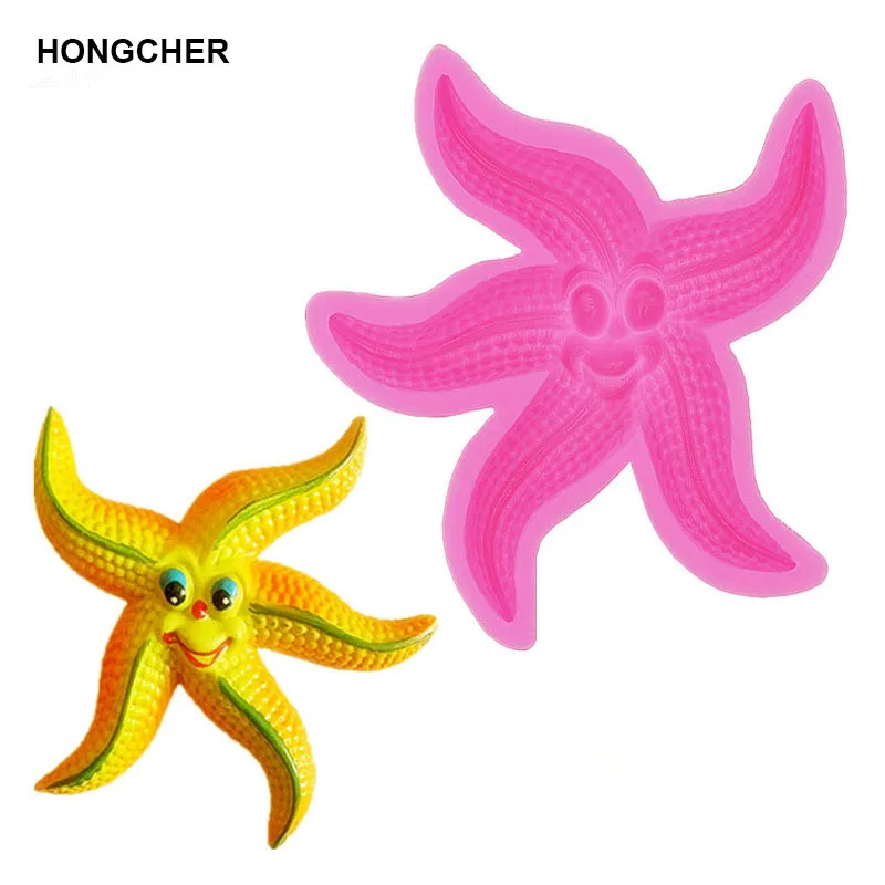 Серия морских животных звезд осьминог помадка торт силиконовая форма ручная