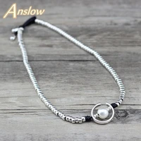 anslow fashion handmade diy beads charm wrap moon shape imitational pearls women party necklace jewelry low0047an