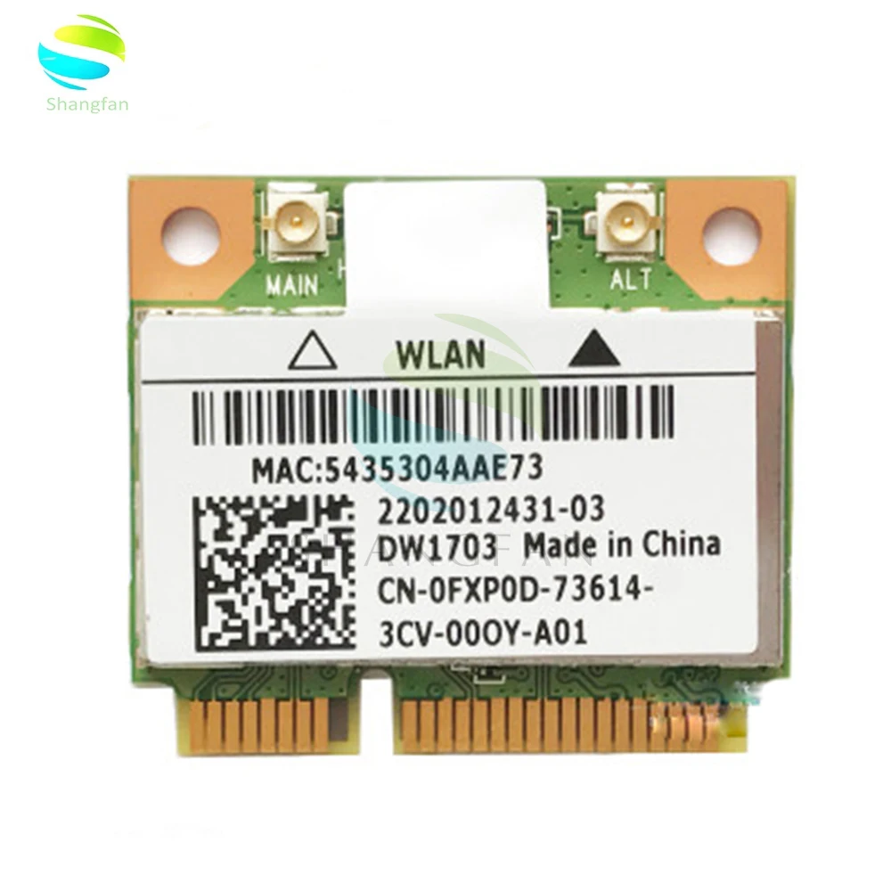 Bluetooth V4.0 Wi-Fi Беспроводной мини pci-экспресс-карта для Atheros AR5B225 DELL DW1703 CN-0FXP0D сетевая