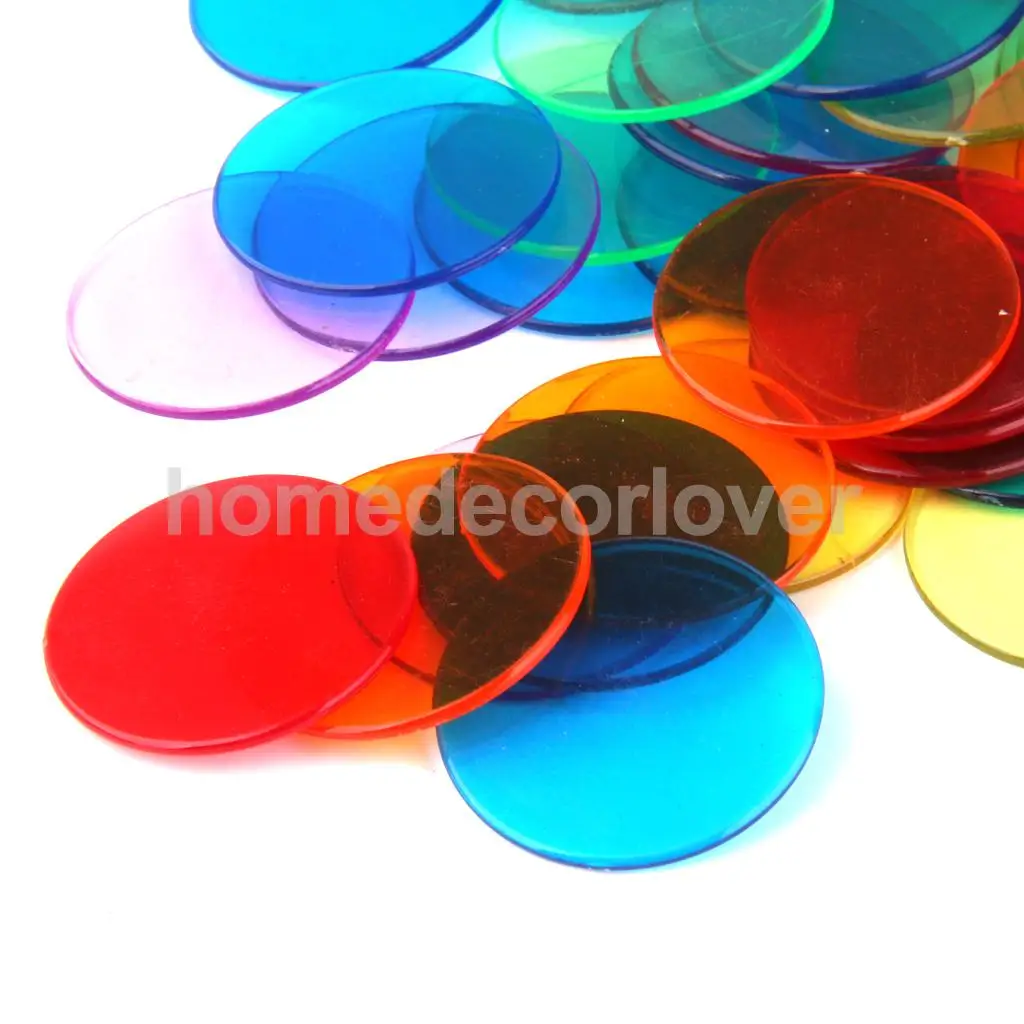 120pcs 1 3/16 inch Professional Bingo Cards Game Chips 6 Colors | Дом и сад