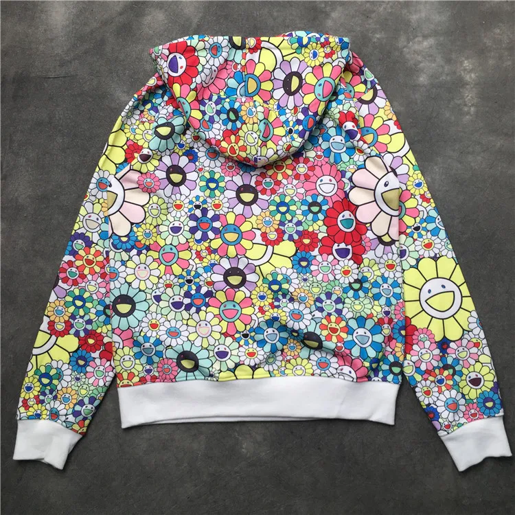 Новинка 19ss Мужская Улыбка подсолнуха толстовки с капюшоном толстовки бархатные хлопковые драки толстые флисовые уличные хип хоп# H63