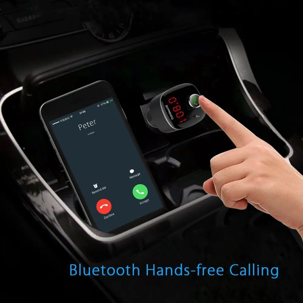 Nulaxy Hands free автомобильный комплект Bluetooth FM передатчик Беспроводной Автомобильный