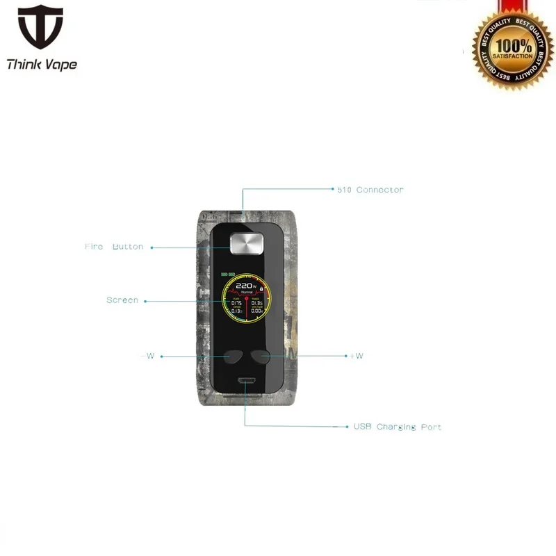 Оригинал Think Vape Thor 200 Вт TC бокс мод Thinkvape 510 электронная сигарета Mods Vapor Питание от