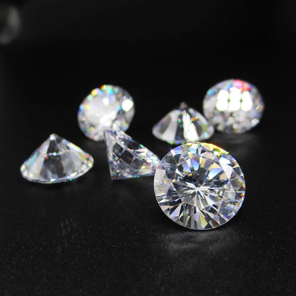 Free Shipping 50pcs/lot 3mm 4mm 5mm (2.5~6.5mm) 5A Round Brilliant Cut Loose White Cubic Zirconia Stones CZ Gems For Jewelry