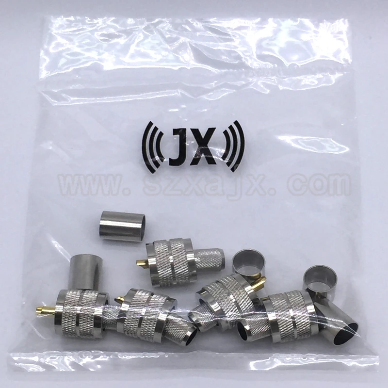 Коннектор JX 10 шт. РЧ коаксиальный разъем PL259 UHF штекер обжимной для RG8 LMR400 RG213 косичка кабель