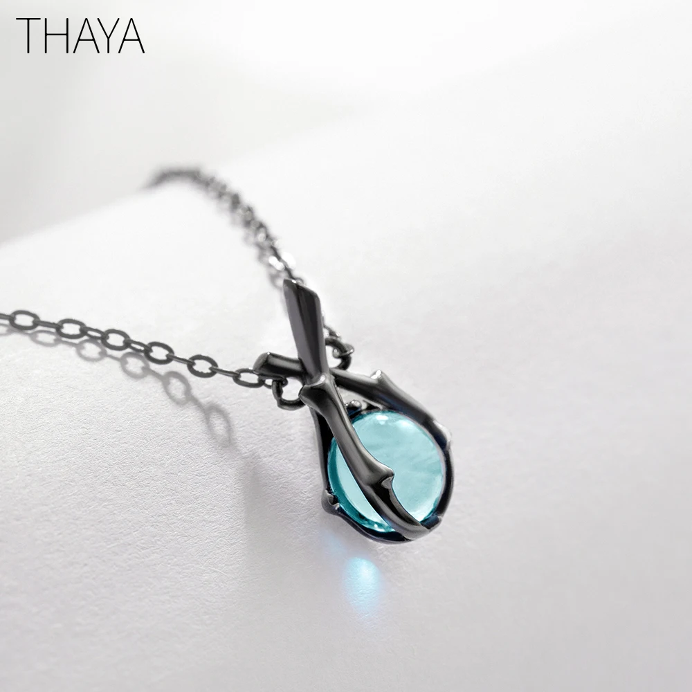 Thaya Original Design Sleeping Beauty Necklace S925 Silver Handmade Crystal Short Collarbone Chain Jewelry Gift