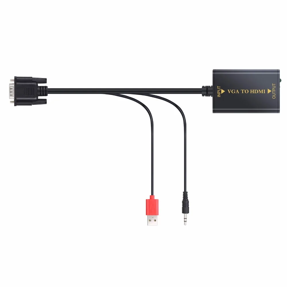 Адаптер LiNKFOR VGA HDMI совместимый преобразователь кабеля с поддержкой аудио для HDTV