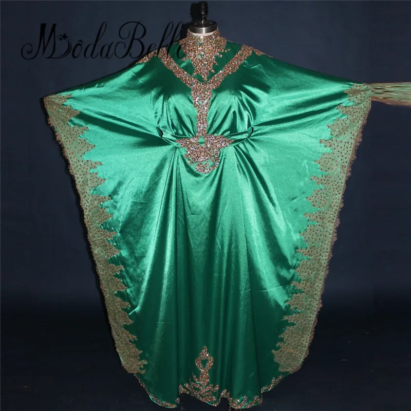 Modabelle Дубай Кафтан зеленое вечернее платье с золотой аппликацией из бисера Caftan