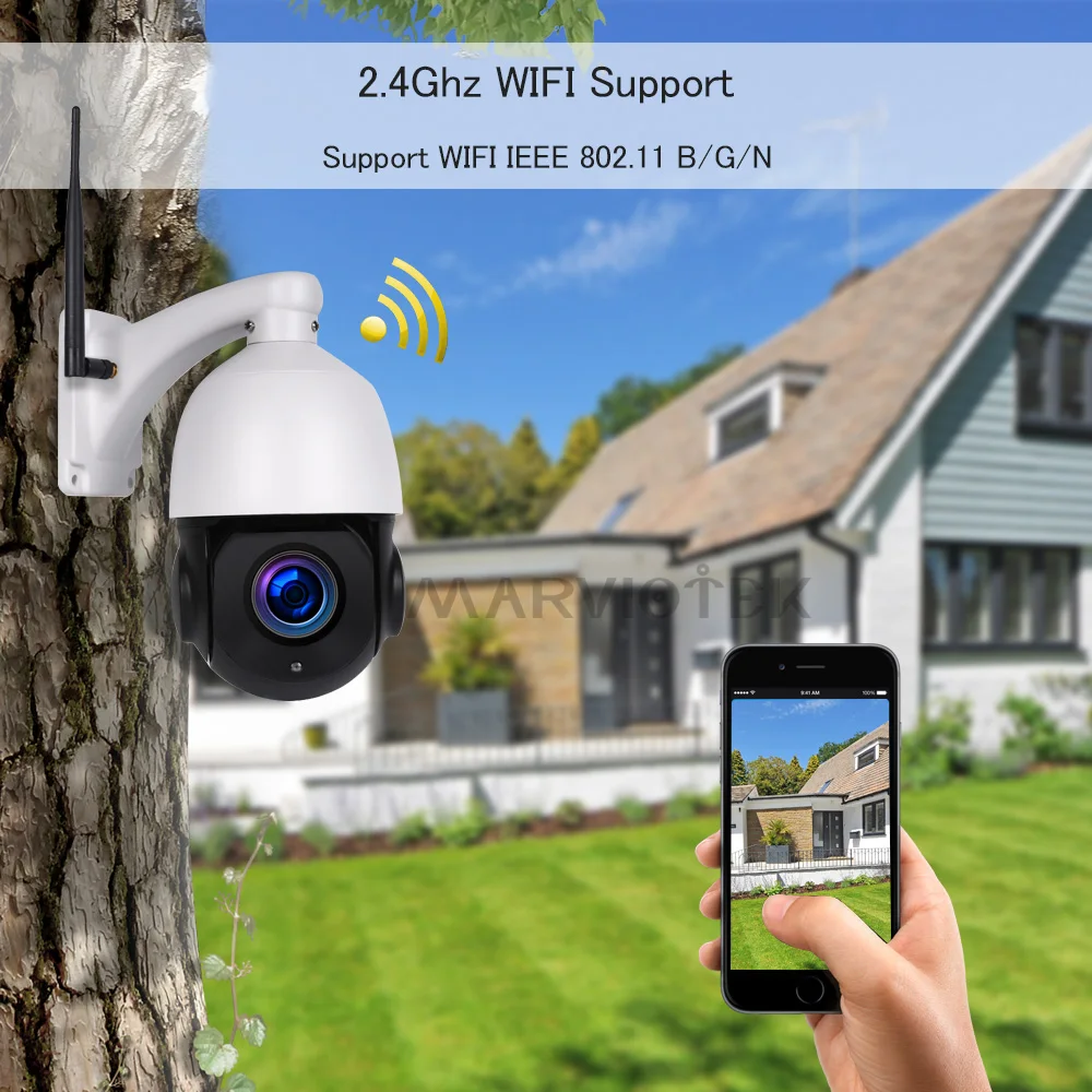 Беспроводная PTZ камера наружная Onvif H.264 HD 960P скоростная купольная ip-камера
