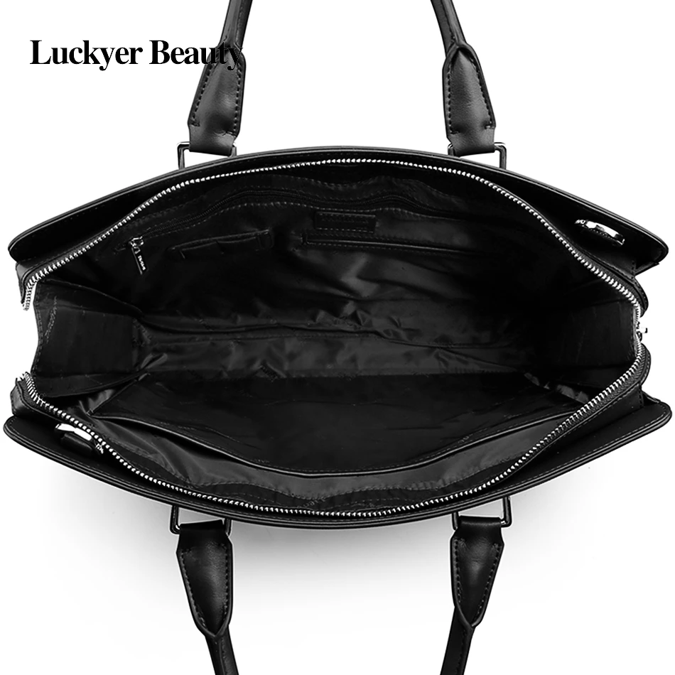 

LUCKYER BEAUTYmen bag briefcase leather computer bag messenger handbag purses jobs genuine leather