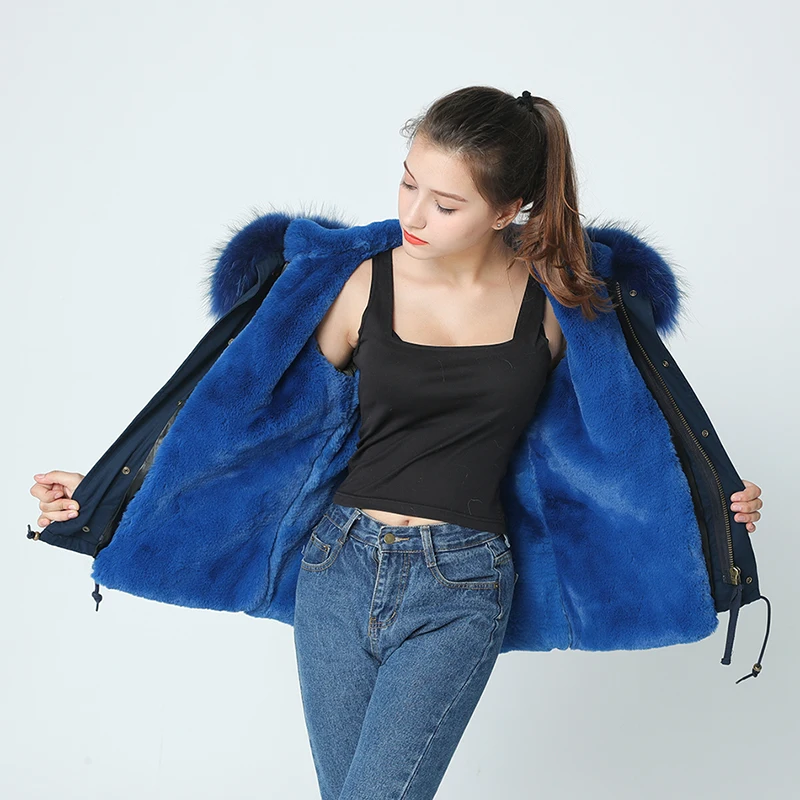 OFTBUY, темно-синяя парка, зимняя куртка, пальто для женщин, пальто с натуральным мехом, парка с воротником из натурального меха енота, с капюшоном, теплая мягкая подкладка из искусственного меха