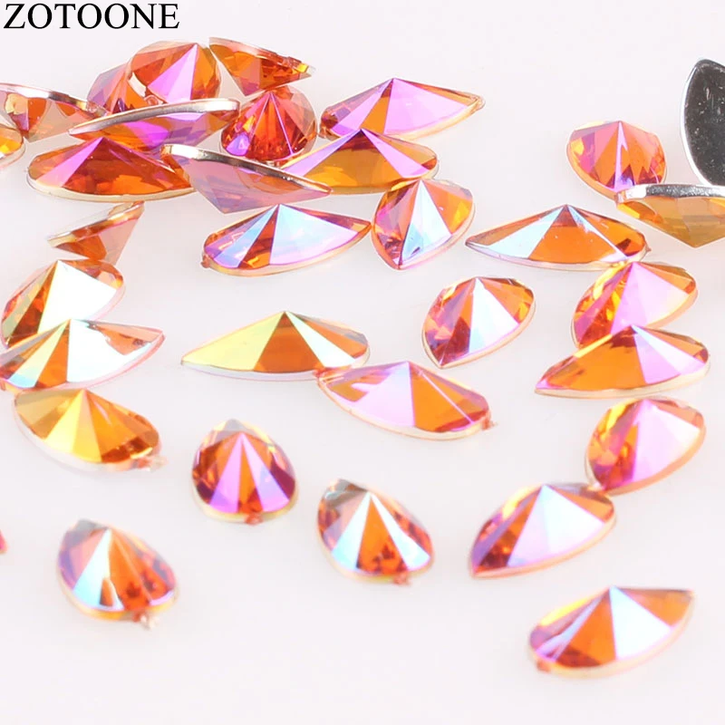 ZOTOONE 100 шт Кристалл AB Клей Flatback цвет акриловый дизайн ногтей блестящие стразы