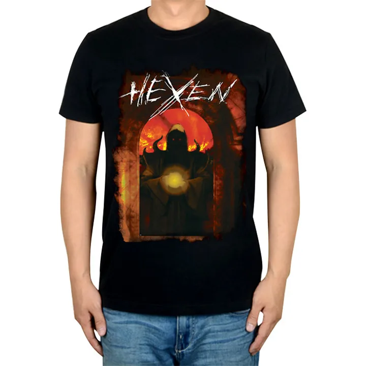 Футболка Hexen из хлопка брендовая тенниска для скейтборда и фитнеса с принтом в
