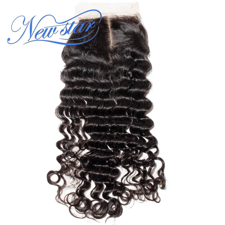 Новые бразильские волосы Star Hair 4 ''x 4'' на шелковой основе с глубокой волной