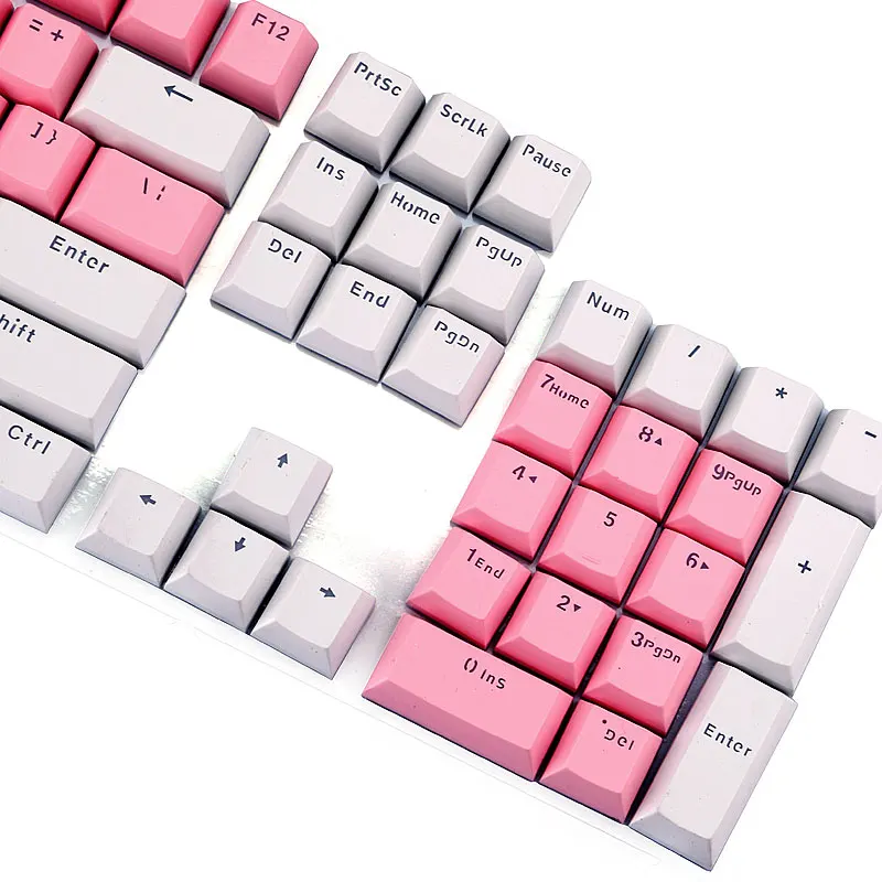 Колпачки для клавиш PBT колпачки механических с двойным нажатием розовые и белые