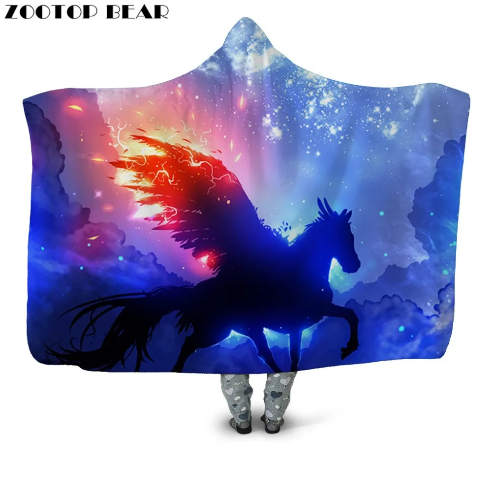 

Animal Hooded Blanket Wearable Anime Sherpa Fleece High Fashion Office Quilts Home Coat Soft 3D Printed Bedding Adults Travel