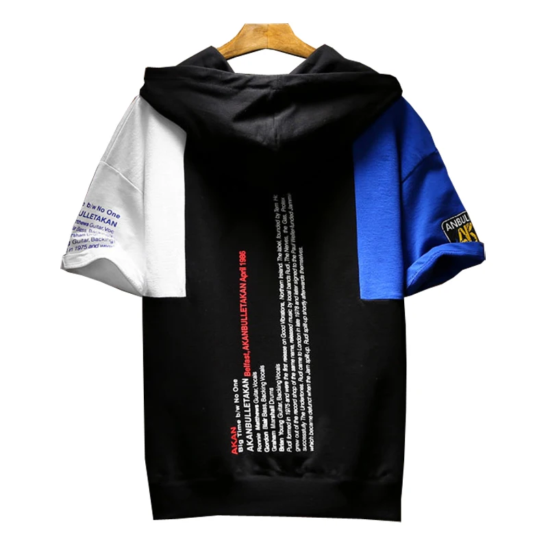 

H 7XL 8XL Plus Size Hiphop t shirt men Short tshirt Cotton Special Letter Hooded t-shirt XXL XXXL 4XL 5XL 6XL
