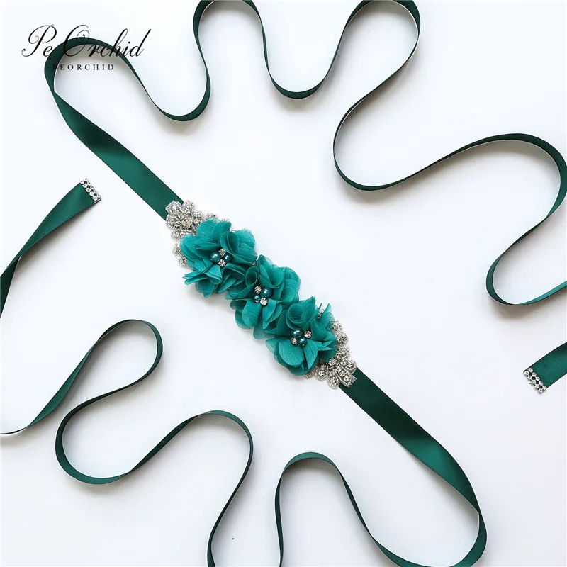 Элегантные цветы PEORCHID свадебный пояс с камнями женский для беременных|Свадебные