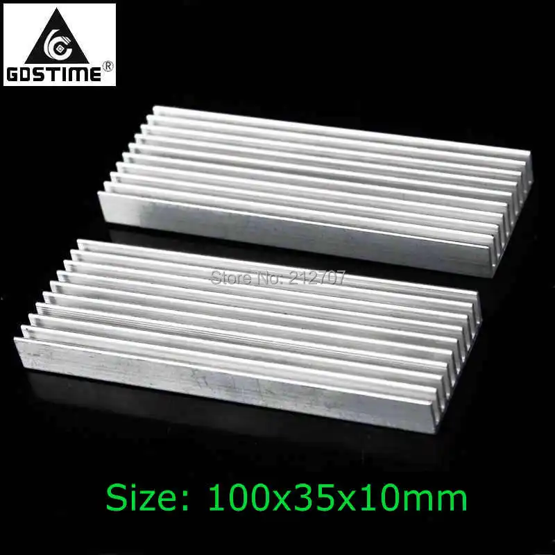5 шт./лот 100x35x10 мм DIY охлаждающий кулер светодиодный радиатор питания алюминиевый радиатор