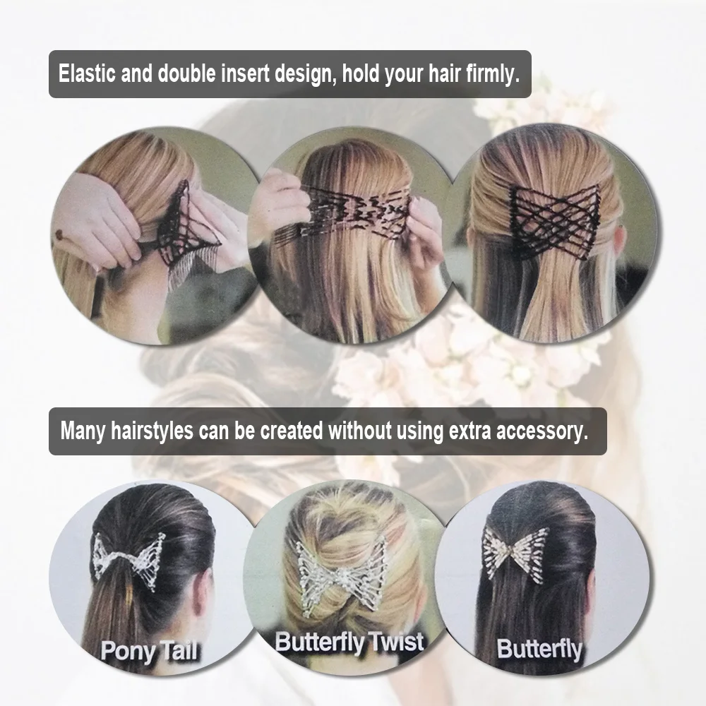 2 шт. эластичные двойные расчески для волос стеклянные бусины|hair accessories|hair insertionhair