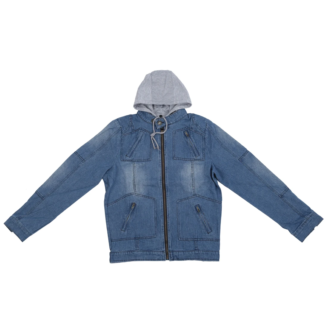 Осенне зимняя мужская одежда с капюшоном джинсовая куртка на открытом воздухе