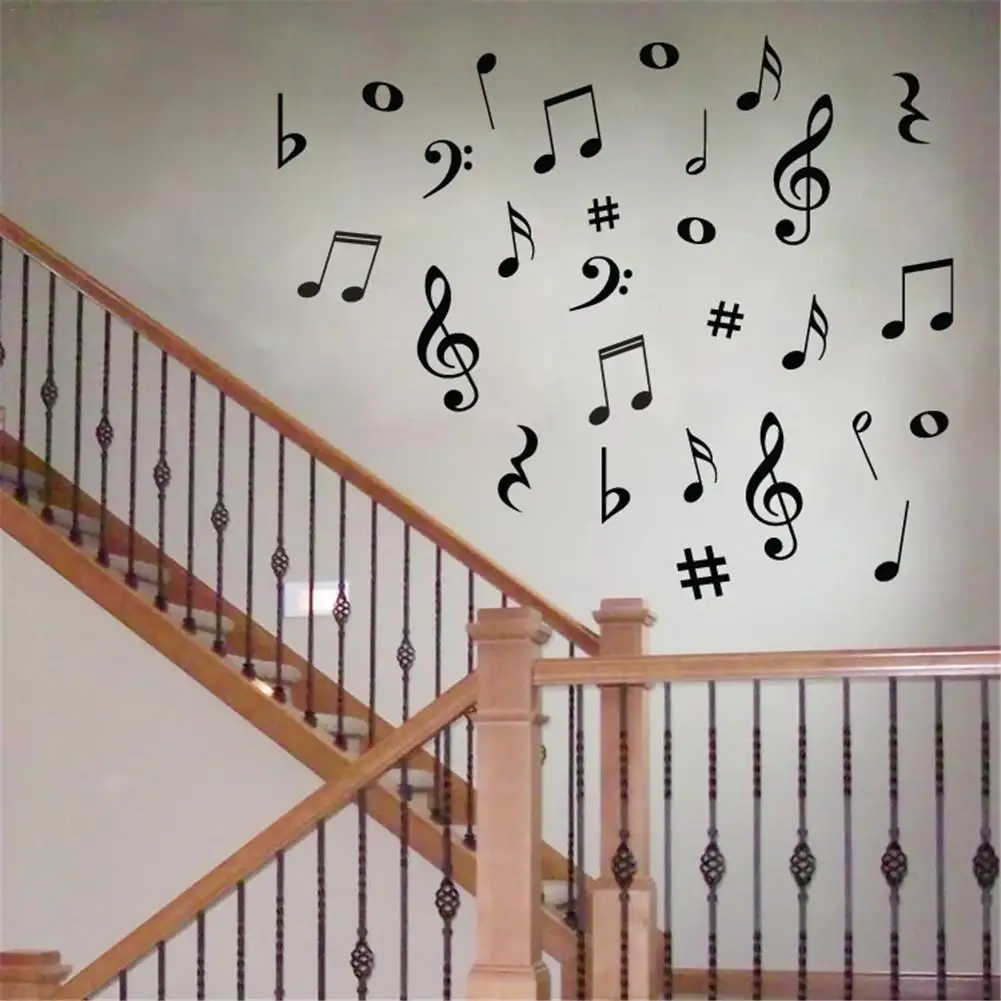 Modern Music Notes Vinyl Wall Decal Stickers For Concert Party School Home Decorations Refrigerator Sticker | Дом и сад