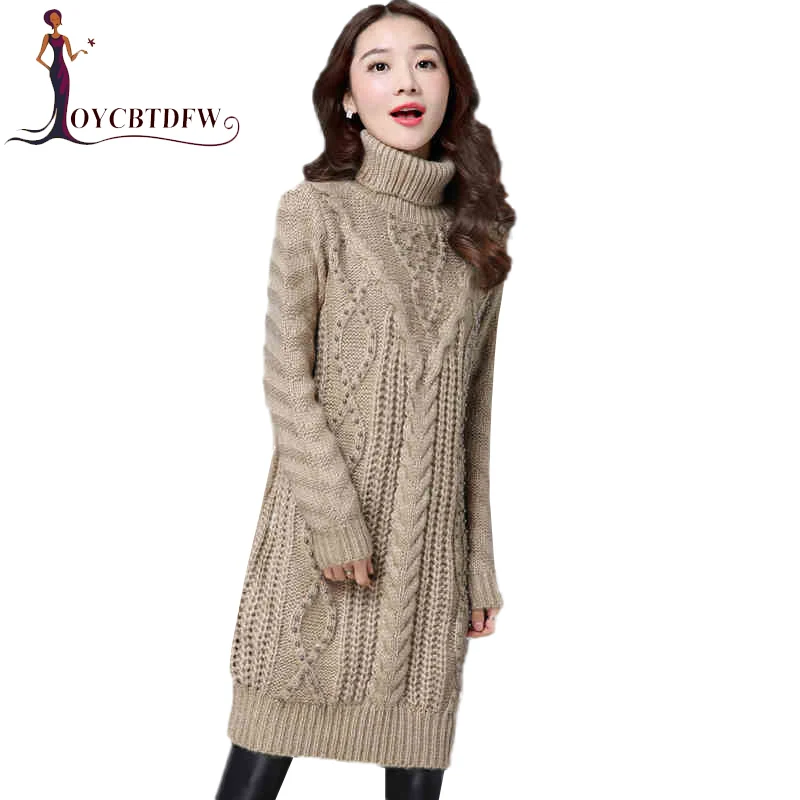winter Turtleneck Pullover women 2018 fashion new Medium long Section Loose sleeves knitted sweater Autumn Tops femaleDD174 | Женская