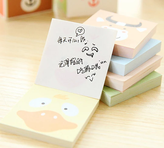 5 шт./упак. милый мультфильм животных липкая бумага для заметок Примечание Kawaii