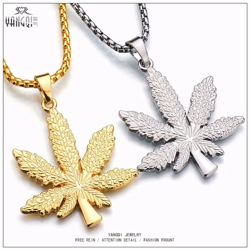 Новый Iced Out травы хип-хоп Цепочки и ожерелья серебряный позолоченный кулон
