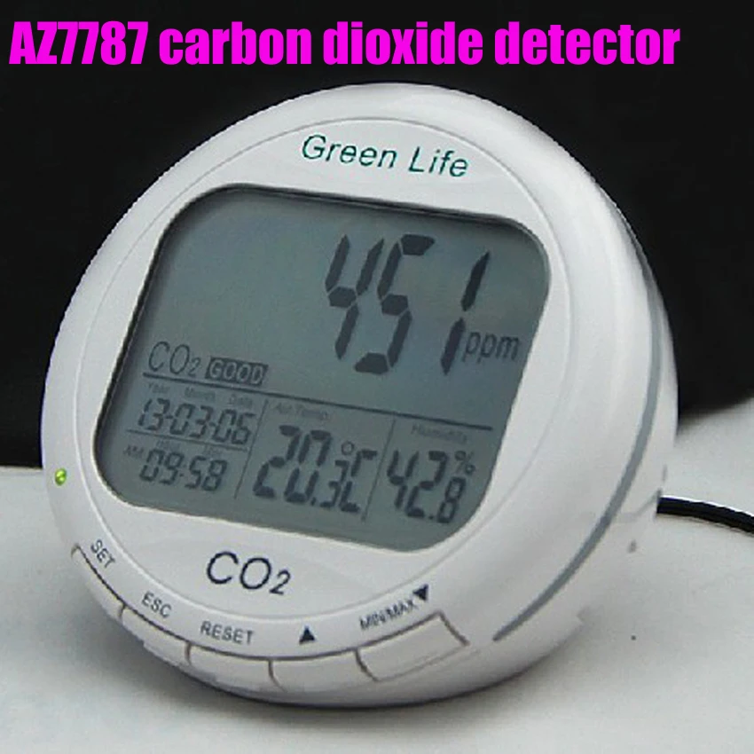 AZ7787 CO2 detector carbon dioxide detectortemperature humidity Air quality alarm tester leak | Инструменты