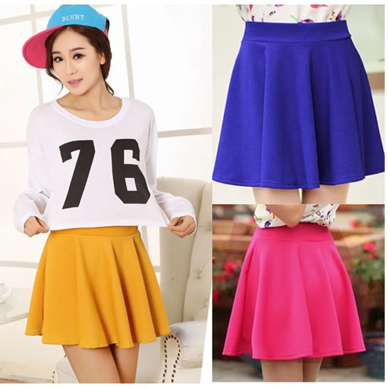 Весенняя Новая женская Повседневная трапециевидная расклешенная мини-юбка WEIXINBUY
