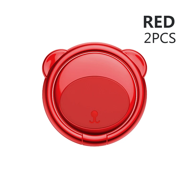 2PCS RED Baseus, металлическое кольцо-держатель для iPhone, samsung, кольцо для мобильного телефона, крепление на 360 градусов, подставка для магнитного автомобильного держателя для телефона - Цвет: 2PCS RED