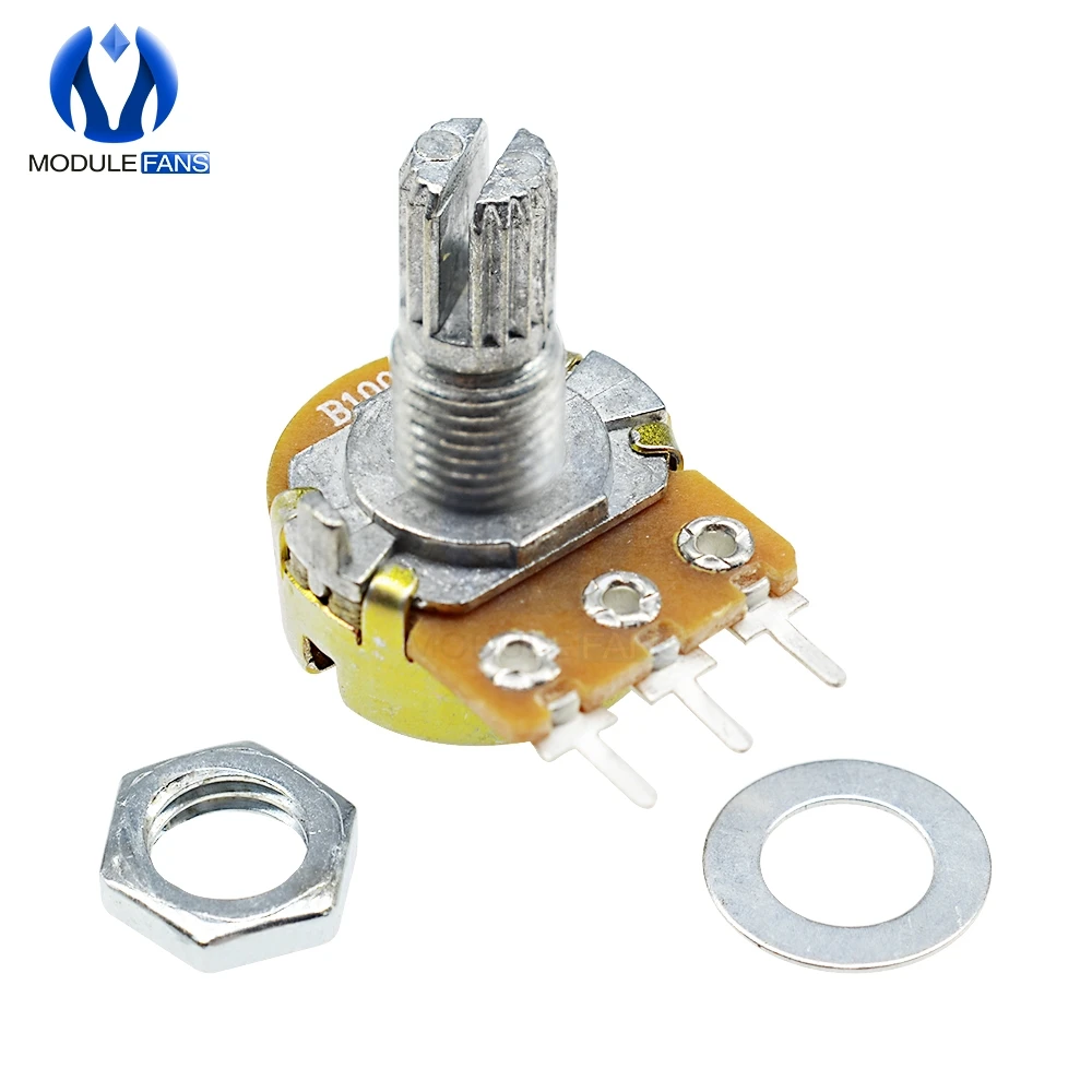 5 шт. 3 P WH148 поворотный потенциометр Линейный Конус 3 Pin потенциометр 3PIN для Arduino с крышкой 1K 5K 10K 20K 50K 100K 500K Ом