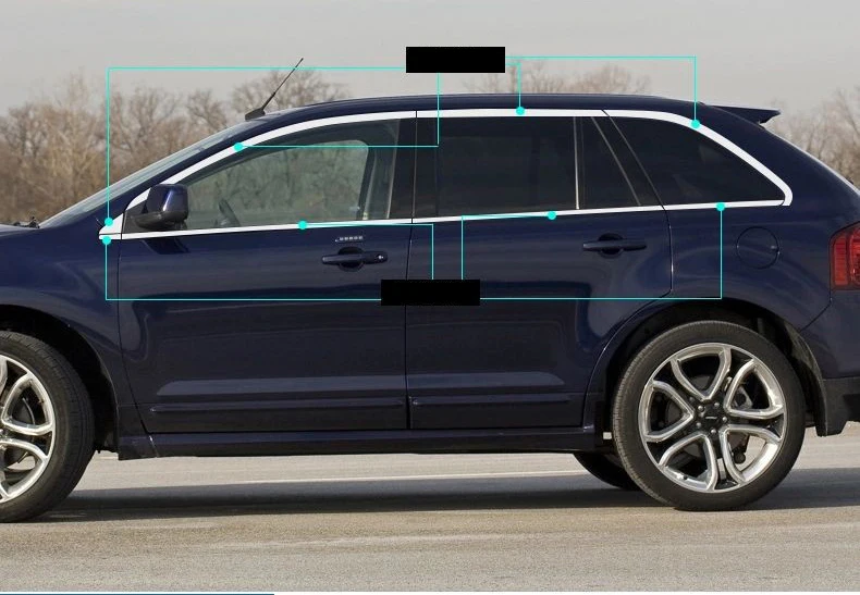 Lsrtw2017 304 нержавеющая сталь окна автомобиля хром планки для ford edge 2008 2009 2010 2011 2012 2013 1st поколения