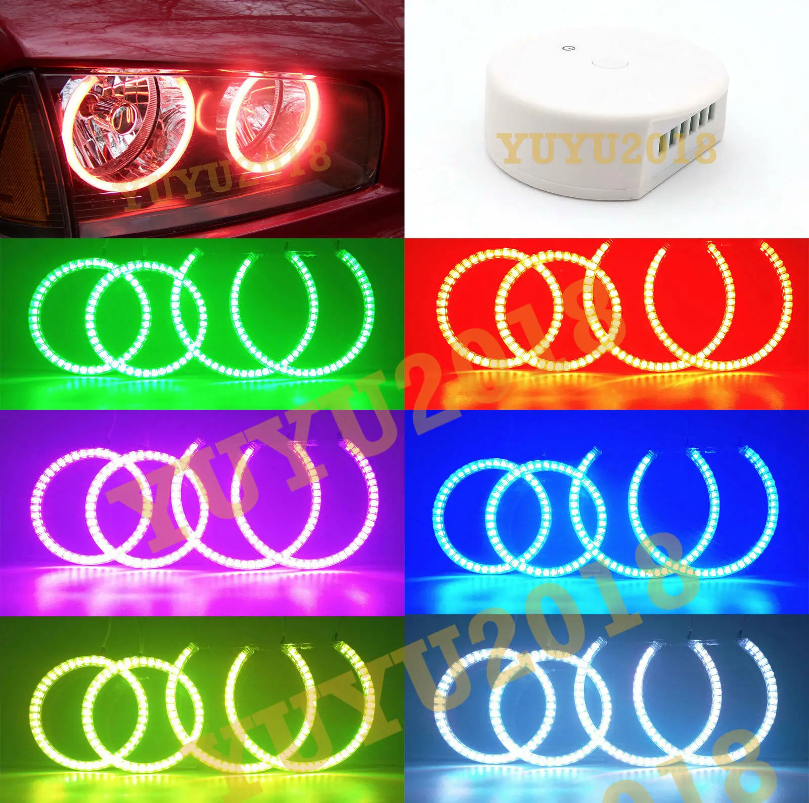 Bluetooth пульт дистанционного управления RGB halo кольца подходят для Dodge Charger 2006 2010